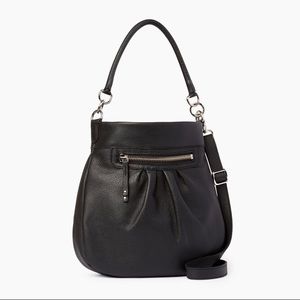 Roots Olivia black Leather crossbody bag purse